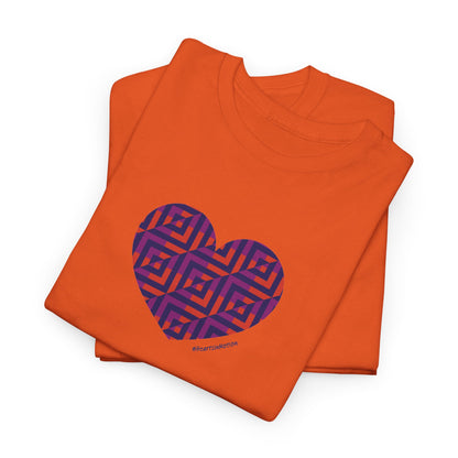 Colorful Heart Unisex Heavy Cotton Tee - #HeartsInMotion