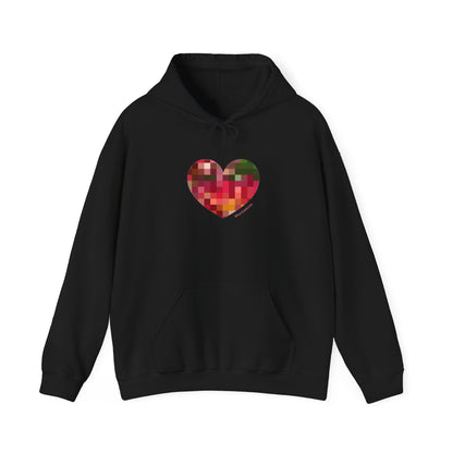 Pixel Heart Unisex Hooded Sweatshirt - Cozy and Colourful - #HeartsInMotion