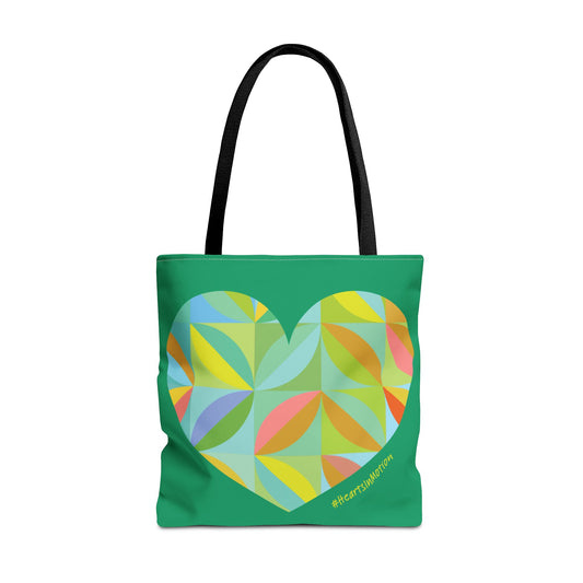 Colourful Heart Pattern Tote Bag - Perfect for Everyday & Gifts- #HeartsInMotion