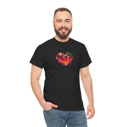 Pixel Heart Unisex Heavy Cotton Tee | #HeartsInMotion