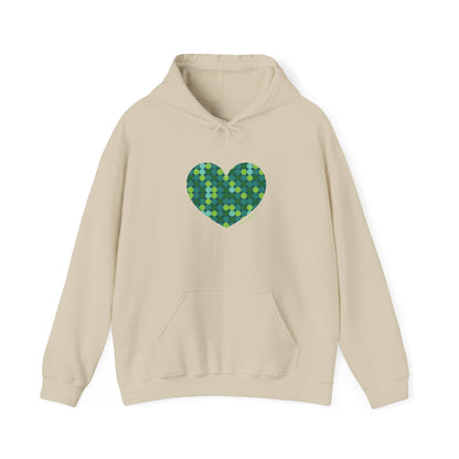 Unisex Heavy Blend™ Hooded Sweatshirt Green Dot #HeartsInMotion