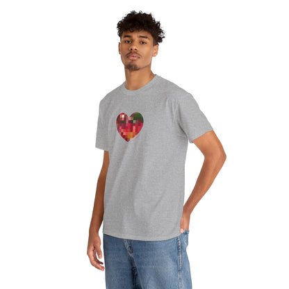 Pixel Heart Unisex Heavy Cotton Tee | #HeartsInMotion
