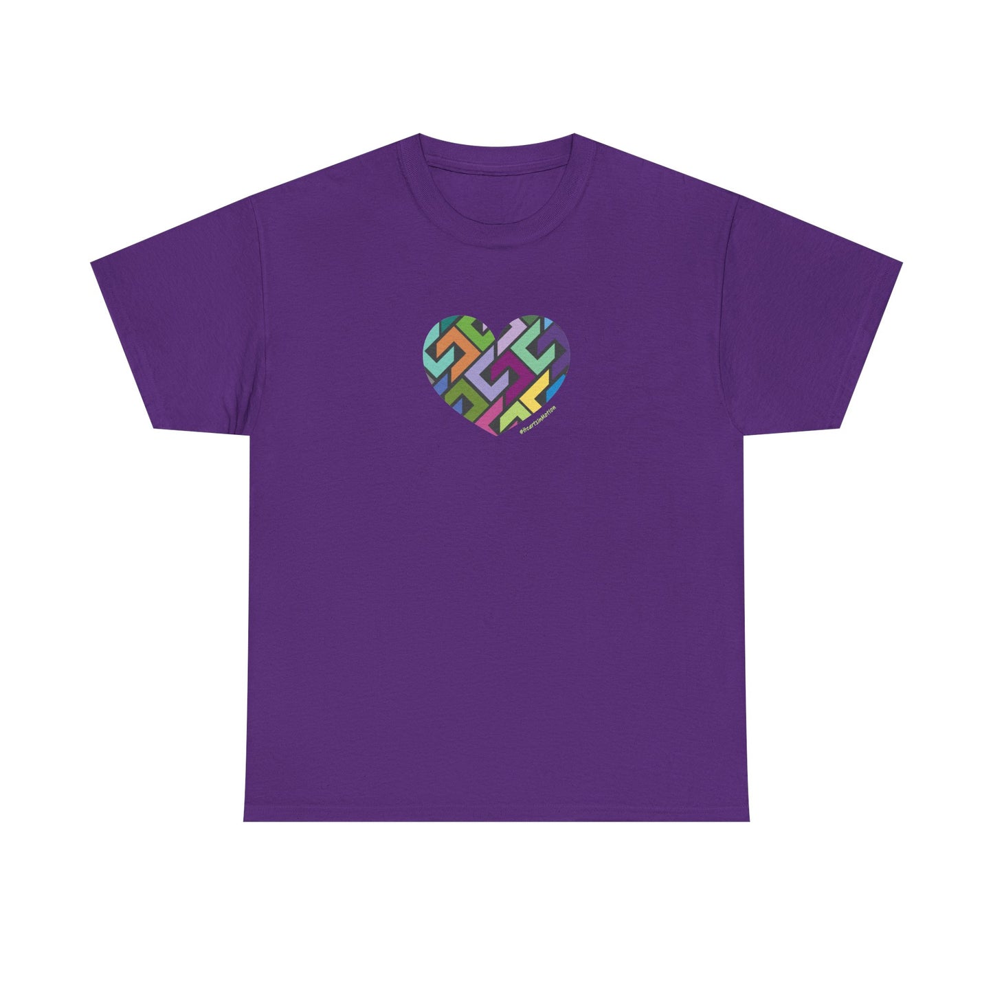Colourful Heart Unisex Heavy Cotton Tee - Stylish & Comfortable Wear