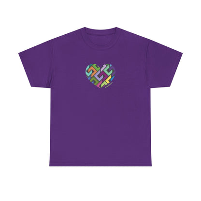 Colourful Heart Unisex Heavy Cotton Tee - Stylish & Comfortable Wear