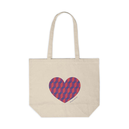 Heart Pattern Canvas Shopping Tote - Eco-Friendly- #HeartsInMotion