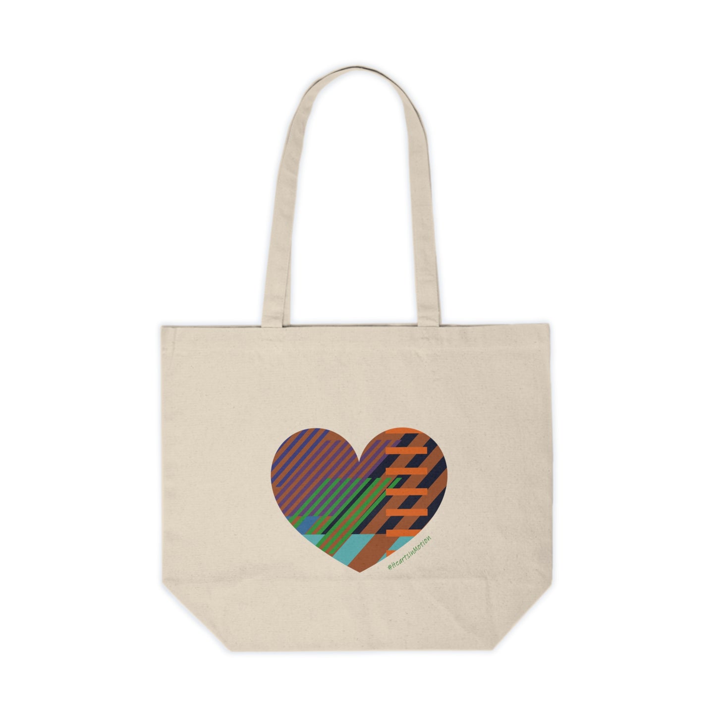 Heart Pattern Canvas Shopping Tote - Eco-Friendly Grocery Bag