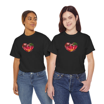 Pixel Heart Unisex Heavy Cotton Tee | #HeartsInMotion