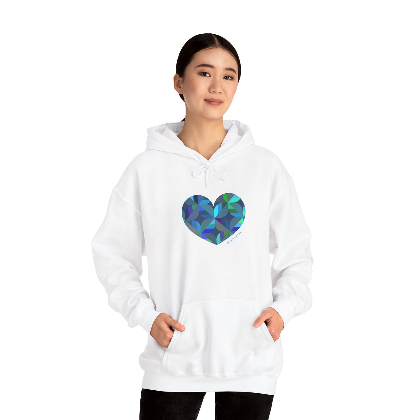 Colourful Heart Design Unisex Hoodie, Cozy Sweatshirt, #HeartsInMotion