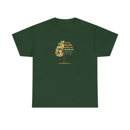 Nature-Inspired Unisex Heavy Cotton Tee, Gift for Nature Lovers