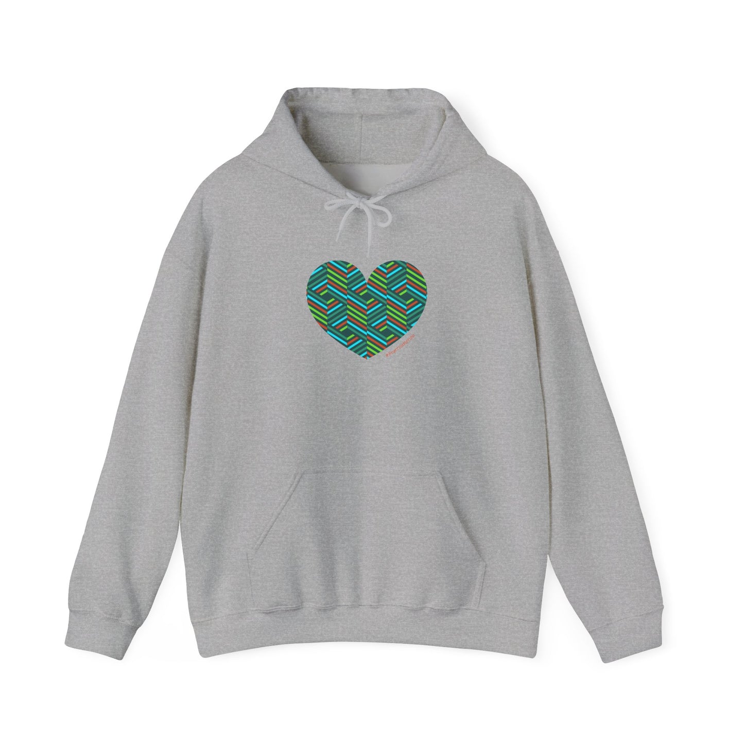 Colourful Heart Hoodie, Unisex Heavy Blend Sweatshirt, #HeartsInMotion