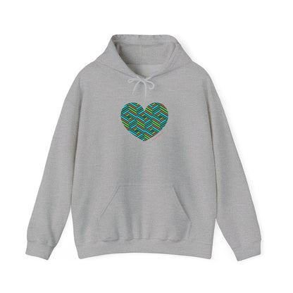 Colourful Heart Hoodie, Unisex Heavy Blend Sweatshirt, #HeartsInMotion