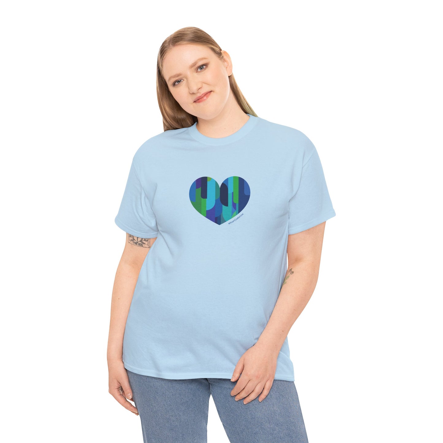 Heart Pattern Unisex Heavy Cotton Tee, Casual Wear - #HeartsInMotion