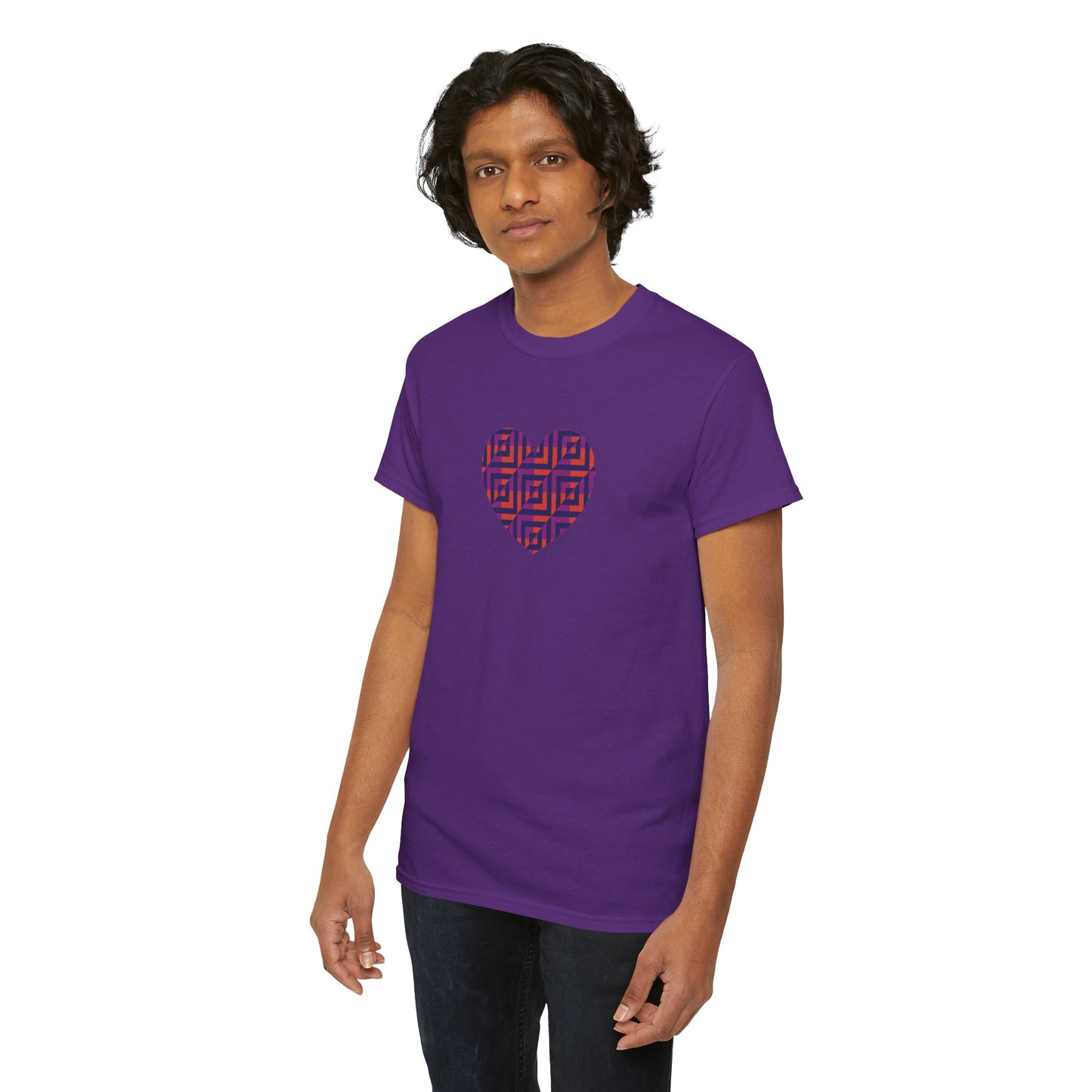 Colorful Heart Unisex Heavy Cotton Tee - #HeartsInMotion