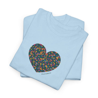 Colourful Heart Dot Unisex Heavy Cotton Tee - #HeartsInMotion T-Shirt