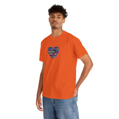 8" Rainbow Scales Heart Tee - #HeartsInMotion
