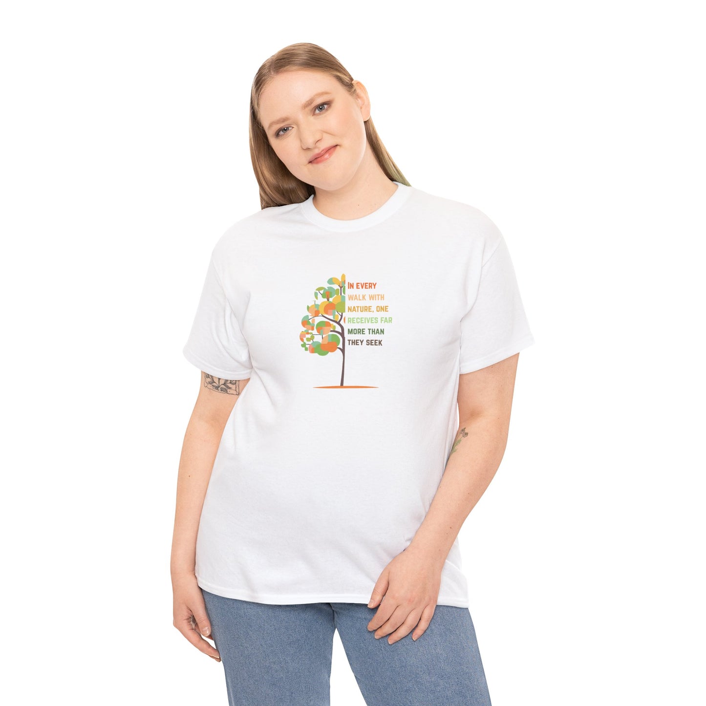 Nature-Inspired Unisex Heavy Cotton Tee, Gift for Nature Lovers