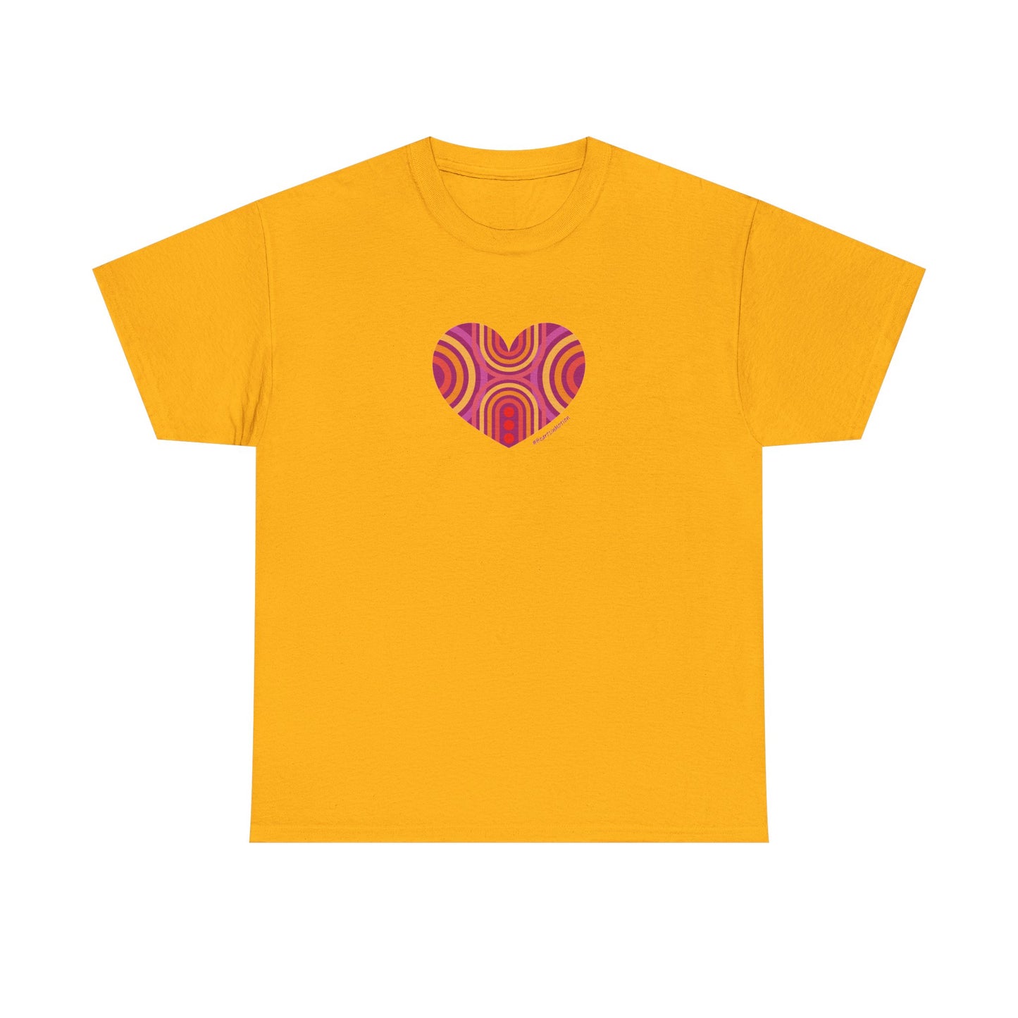 Retro Heart Unisex Heavy Cotton Tee - Vintage Style - #HeartsInMotion