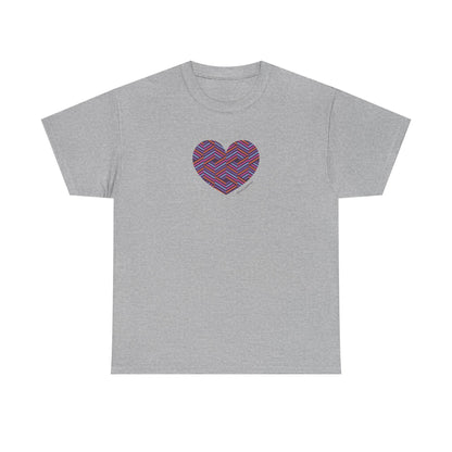 Colorful Geometric Heart Unisex Heavy Cotton Tee - #HeartsInMotion