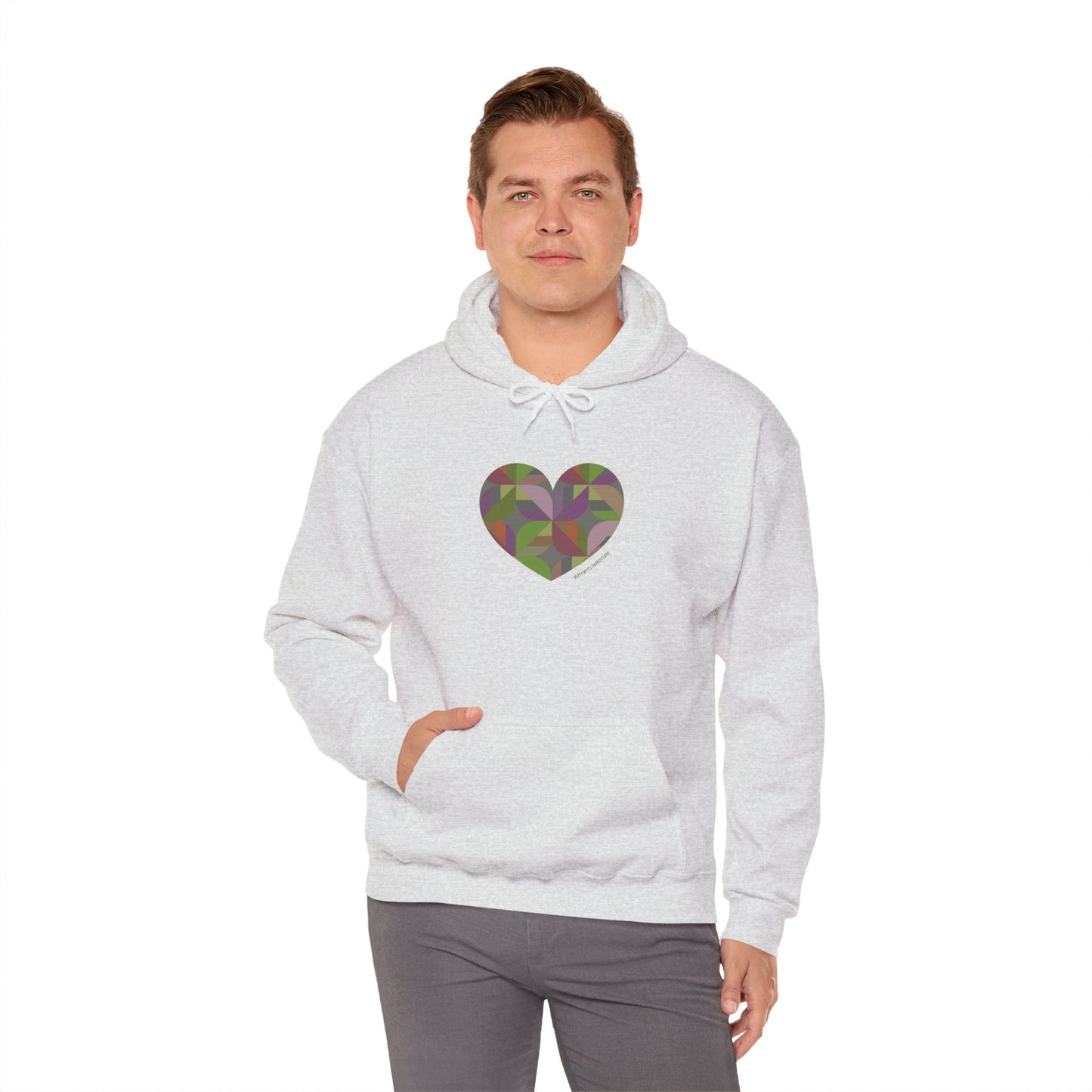 Heart Patterned Unisex Hooded Sweatshirt, Cozy Hoodie, #HeartsInMotion