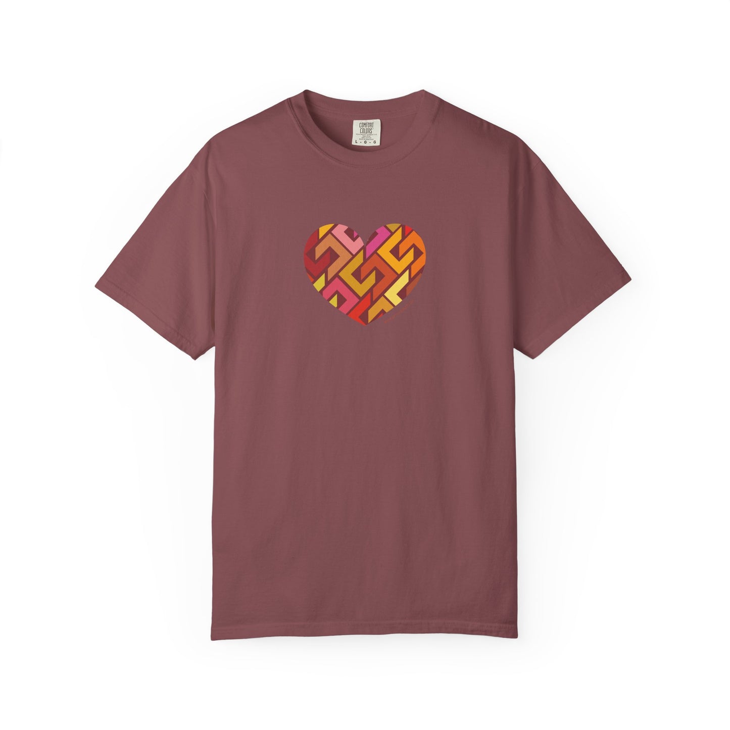 Colourful Heart Pattern Unisex Garment-Dyed T-Shirt - #HeartsInMotion