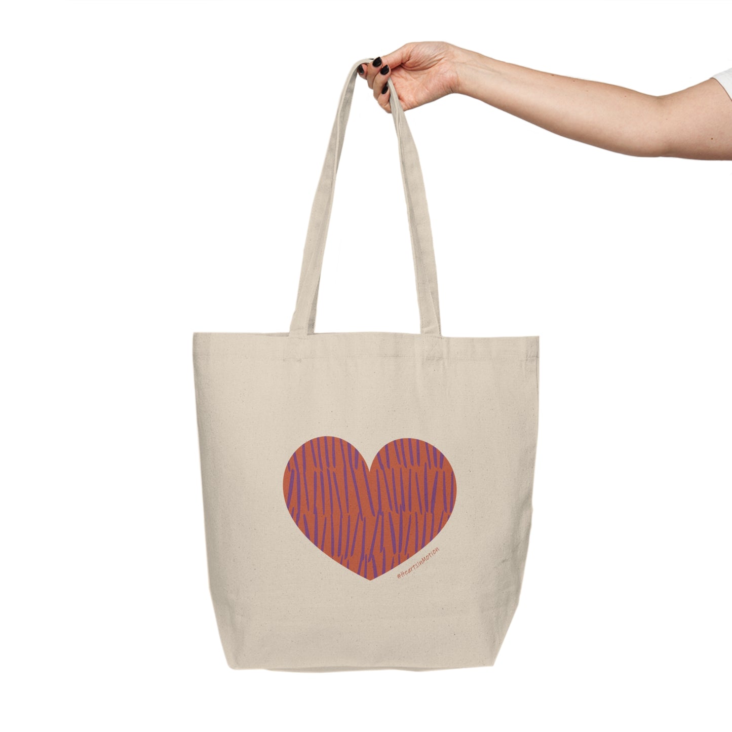 Heart Pattern Canvas Shopping Tote - Eco-Friendly - #HeartsInMotion