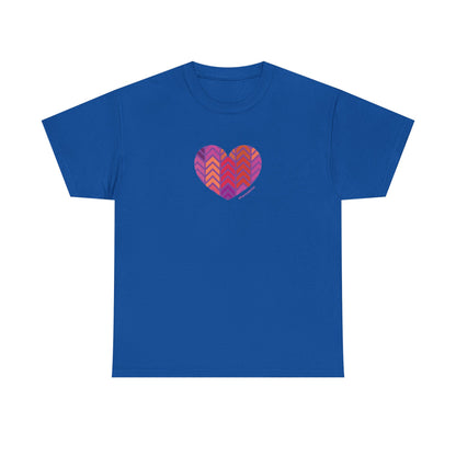 Colourful Heart Unisex Heavy Cotton Tee - Vibrant Casual Wear for Everyday Love