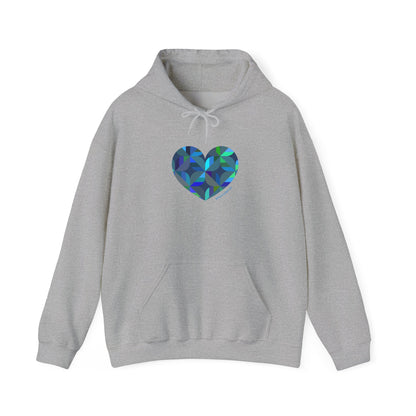 Colourful Heart Design Unisex Hoodie, Cozy Sweatshirt, #HeartsInMotion