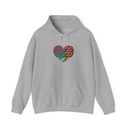 Colourful Heart Graphic Unisex Hoodie – #HeartsInMotion