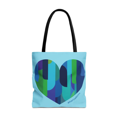 Blue Heart Pattern Tote Bag, Eco-Friendly Bag - #HeartsInMotion