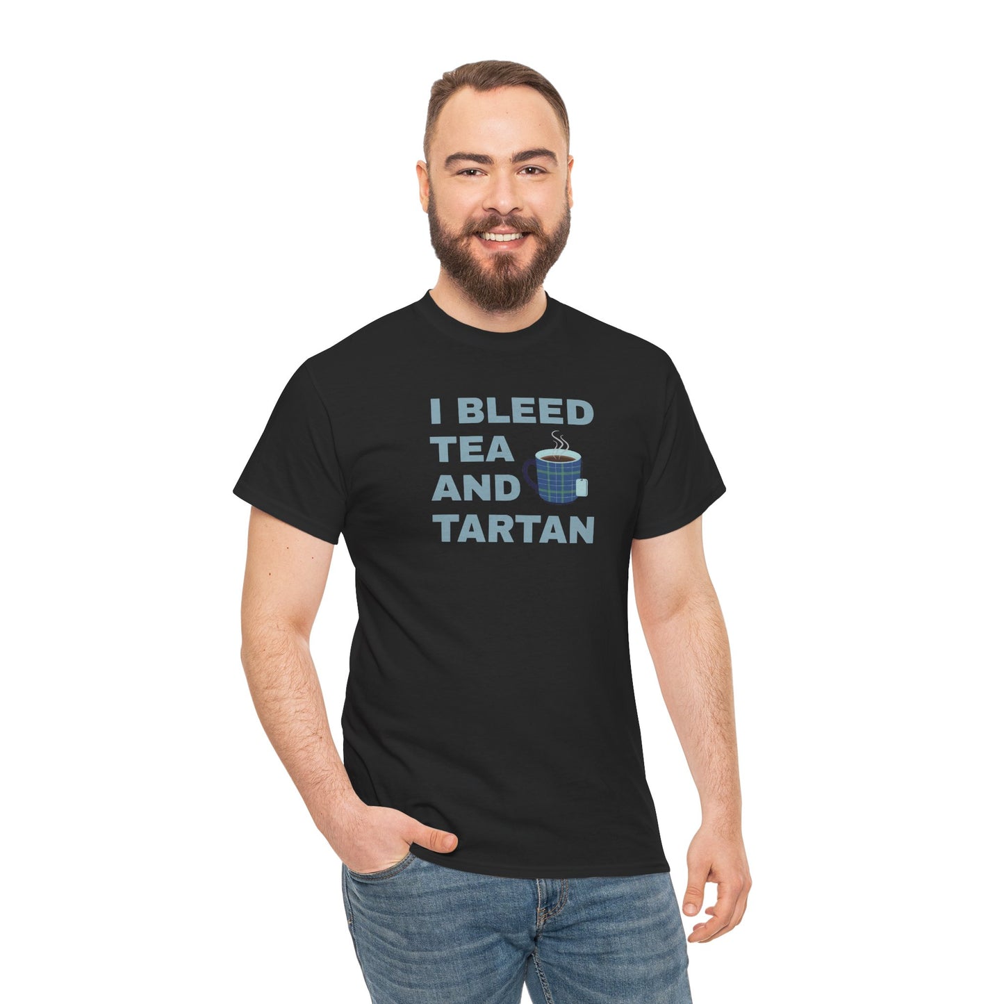 I Bleed Tea and Tartan - Tea Lover's Unisex Heavy Cotton Tee