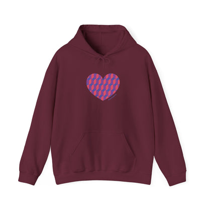 Colourful Heart Design Unisex Hooded Sweatshirt - #HeartsInMotion