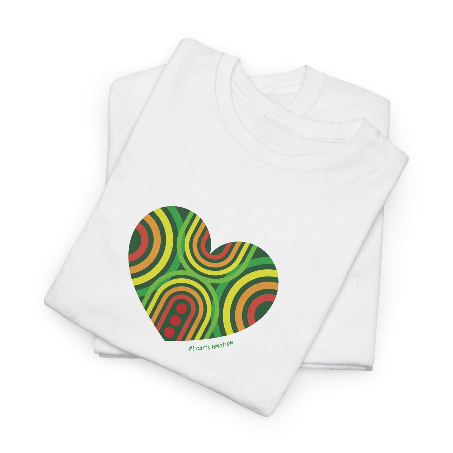 Colourful Heart Vibe Unisex Heavy Cotton Tee - #HeartsInMotion