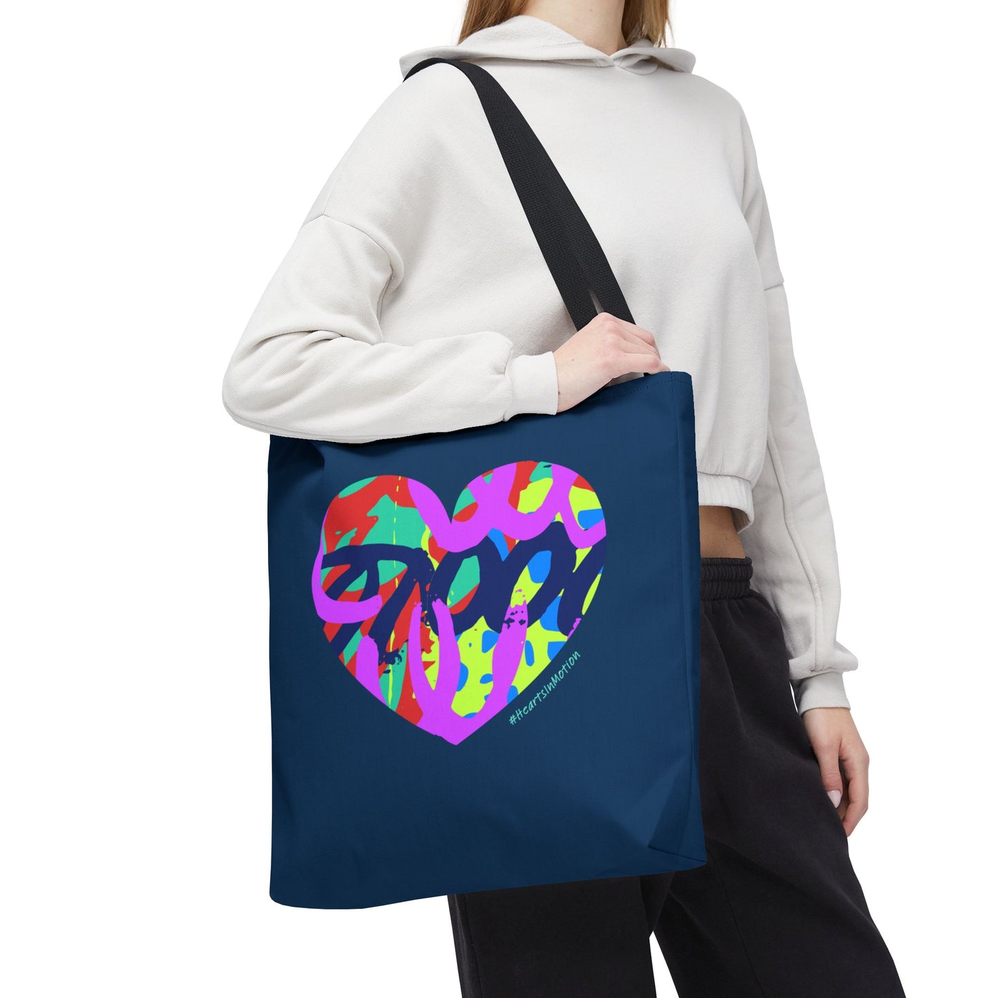 Colorful Grafitti Heart Tote Bag — #HeartsInMotion - Love Over Hate