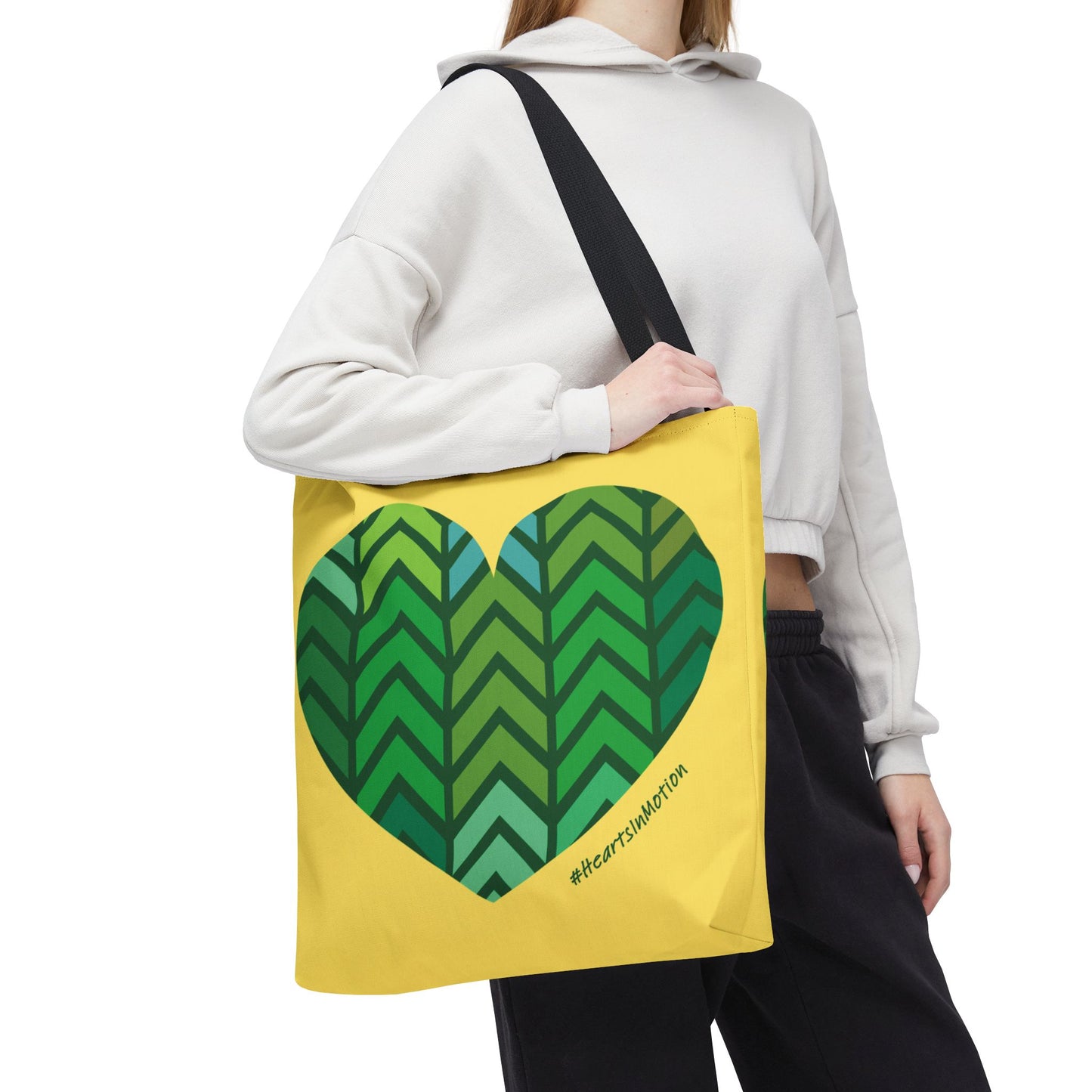 Eco-Friendly Green Chevron Heart Tote Bag - #HeartsInMotion