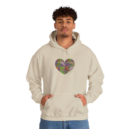 Heart Patterned Unisex Hooded Sweatshirt, Cozy Hoodie, #HeartsInMotion