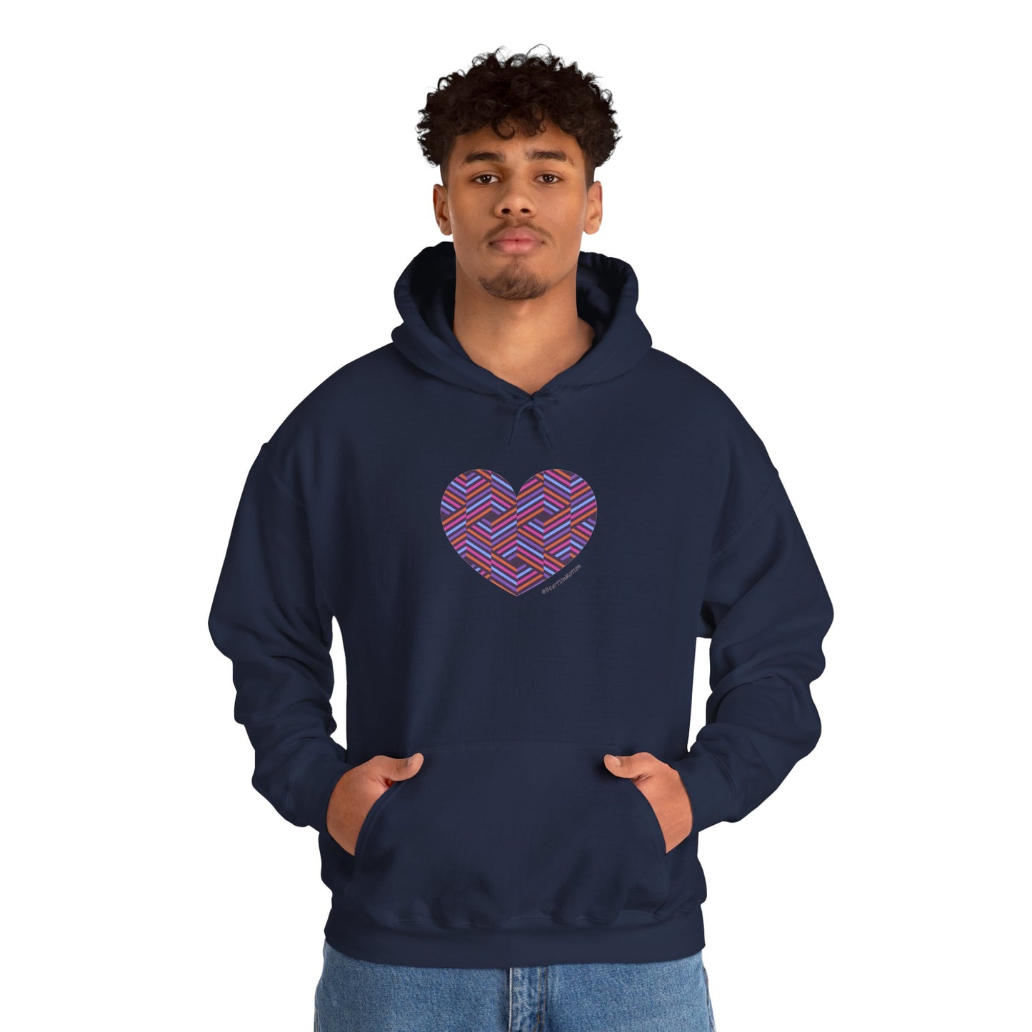 Colourful Heart Pattern Unisex Hoodie - Cozy Sweatshirt  #HeartsInMotion