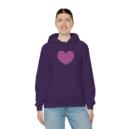 Colourful Heart Design Unisex Hooded Sweatshirt - #HeartsInMotion