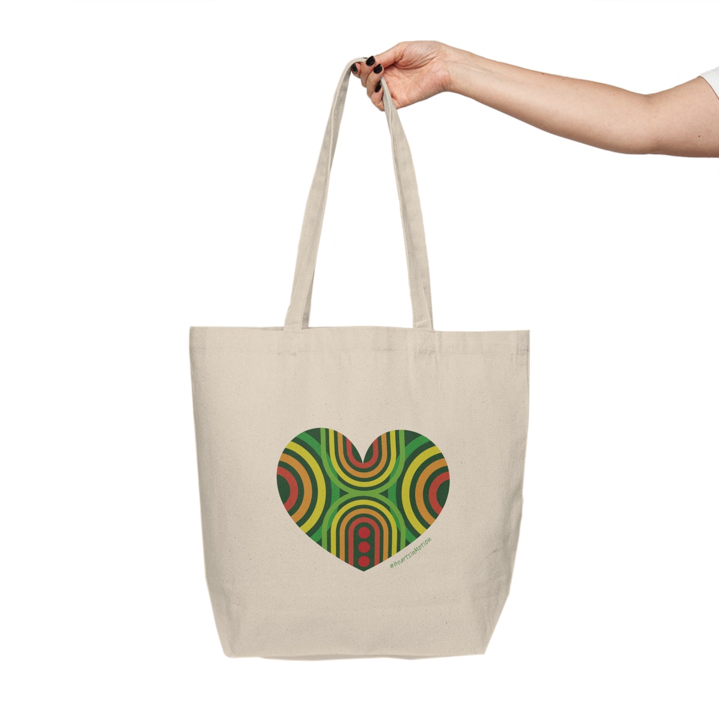 Groovy Heart Canvas Shopping Tote - #HeartsInMotion