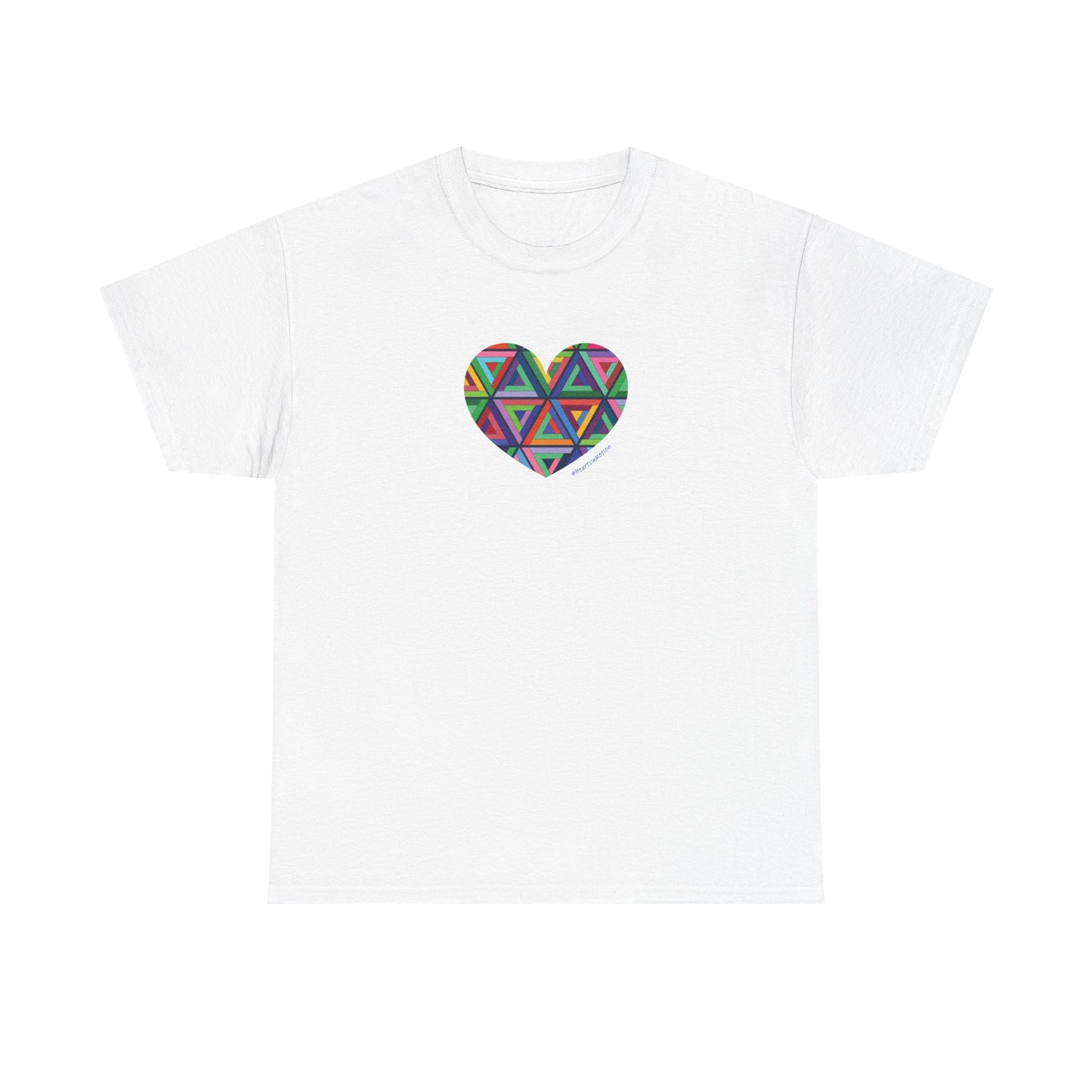 Colourful Heart Graphic Tee, Unisex Heavy Cotton Shirt, #HeartsInMotion