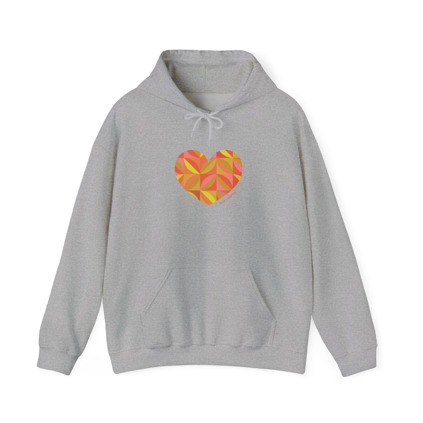 Colourful Heart Graphic Unisex Hooded Sweatshirt - #HeartsInMotion