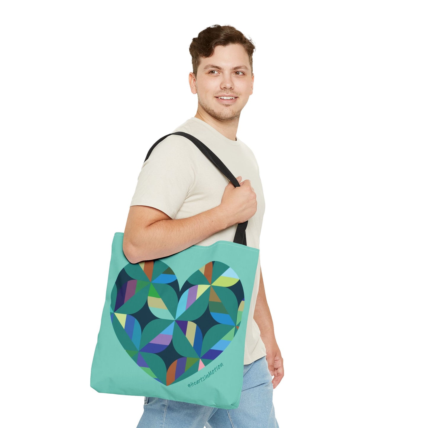 Colourful Heart Tote Bag, Eco-Friendly Shopping Bag, #HeartsInMotion