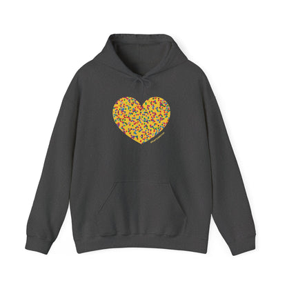 Colourful Dot Heart Hoodie - Unisex Heavy Blend™ #HeartsInMotion