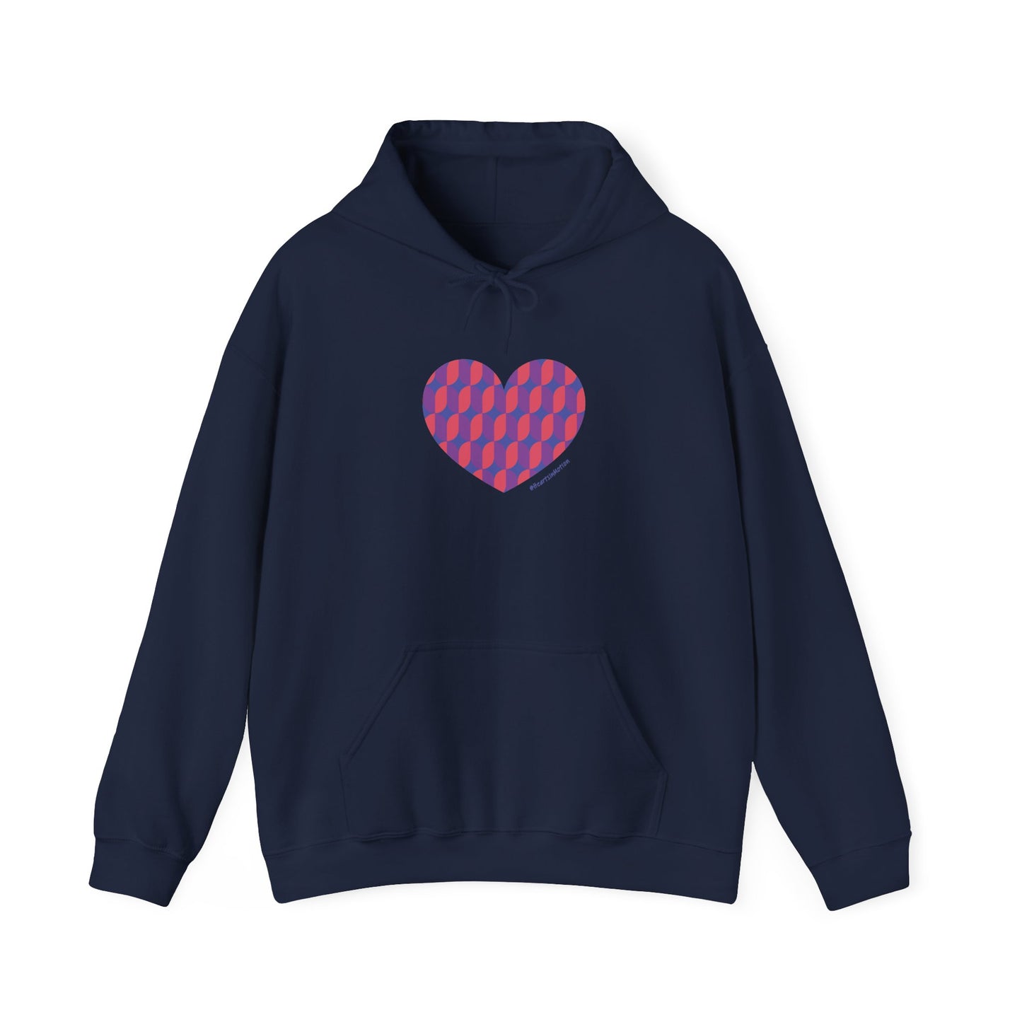 Colourful Heart Design Unisex Hooded Sweatshirt - #HeartsInMotion