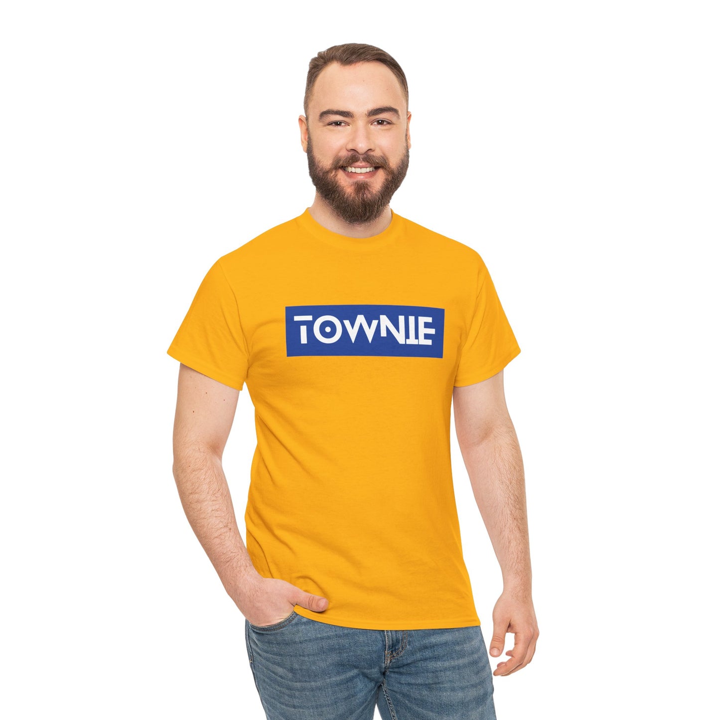 Unisex Heavy Cotton Tee with 'TOWNIE' Print - Casual Style for Everyday Wear