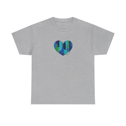Heart Pattern Unisex Heavy Cotton Tee, Casual Wear - #HeartsInMotion