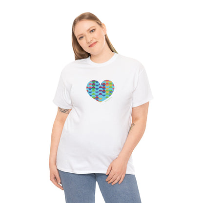Colorful Heart Unisex Heavy Cotton Tee - #HeartsInMotion