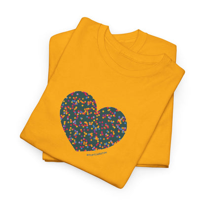Colourful Heart Dot Unisex Heavy Cotton Tee - #HeartsInMotion T-Shirt