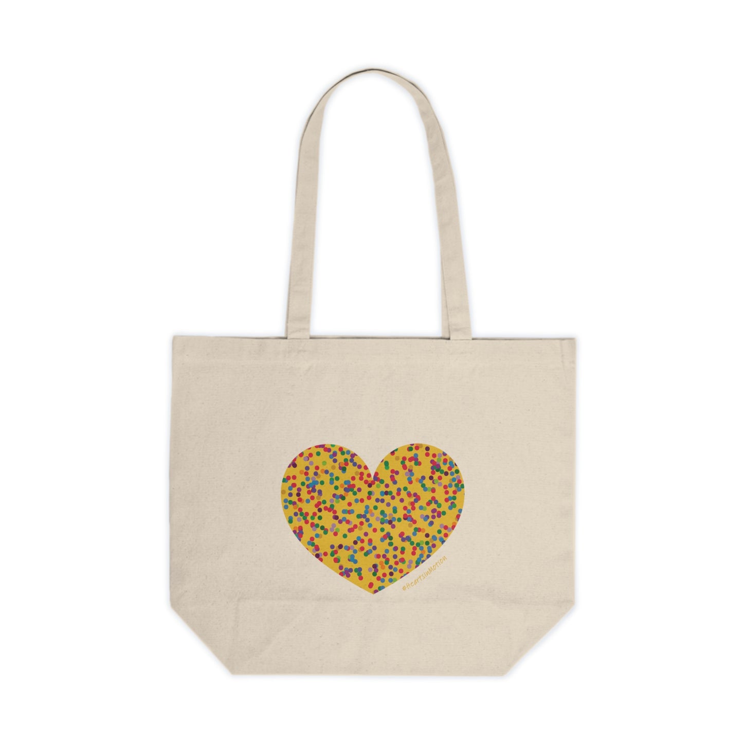 Colourful Dot Heart Canvas Shopping Tote - #HeartsInMotion