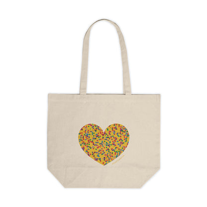 Colourful Dot Heart Canvas Shopping Tote - #HeartsInMotion