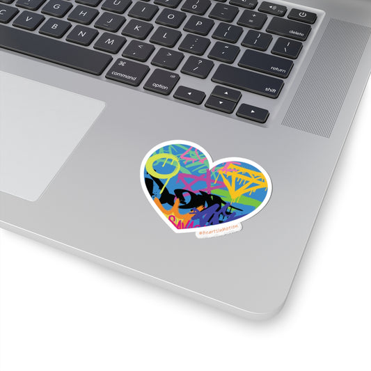 Colourful Grafitti Heart Die Cut Stickers | Boho Decor, #HeartsInMotion